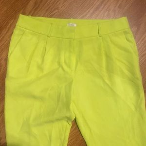 J Crew Chartreuse Dress Pants
